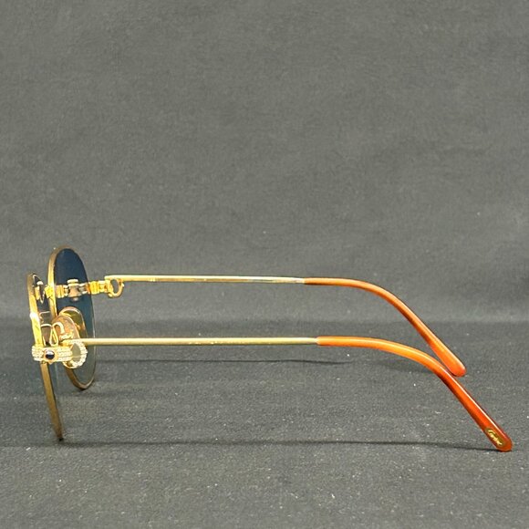 Custom Vintage Cartier Romance Louis Gold Rim Diamond Frames Glasses Sunglasses - Picture 9 of 16